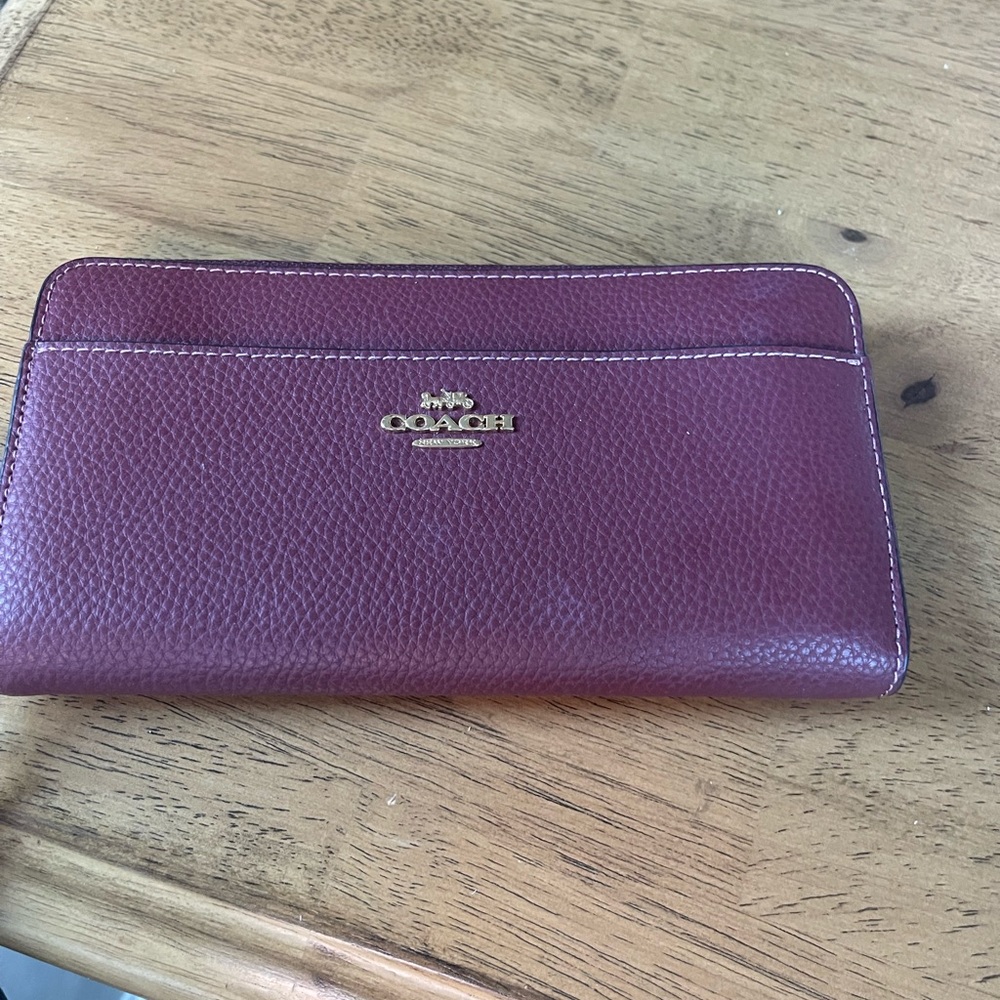 Coach Burgundy Leather Wallet